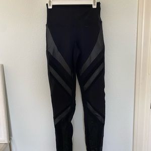 ALO YOGA mesh and leather leggings XS